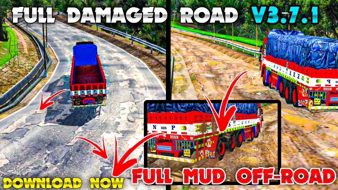 How to add Broken road & Realistic Mud off-road in BUSSID