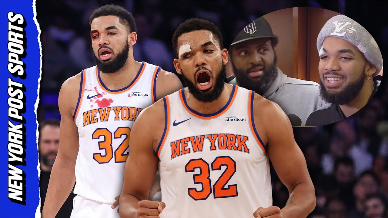 Karl-Anthony Towns, Mitchell Robinson have hilarious press conference about bloody cut