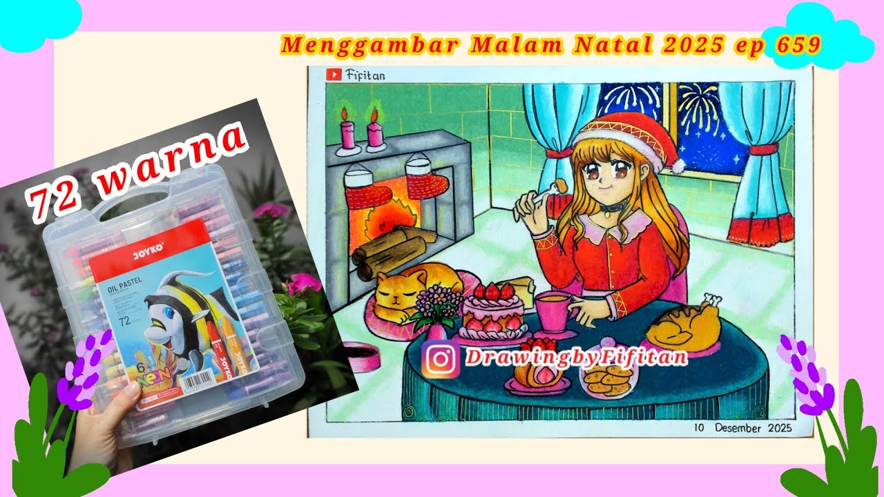 Cara Menggambar Tema Malam Natal EP 659