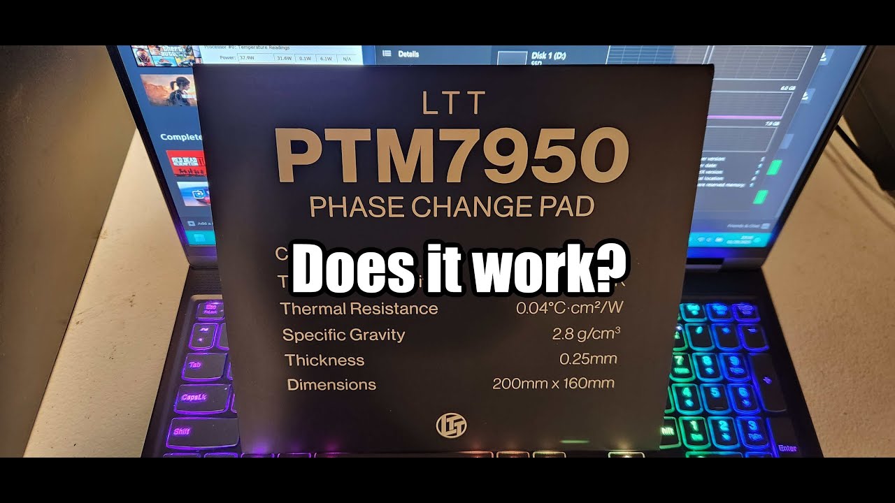 I install LTT PTM7950 on a Lenovo Legion 7i slim!