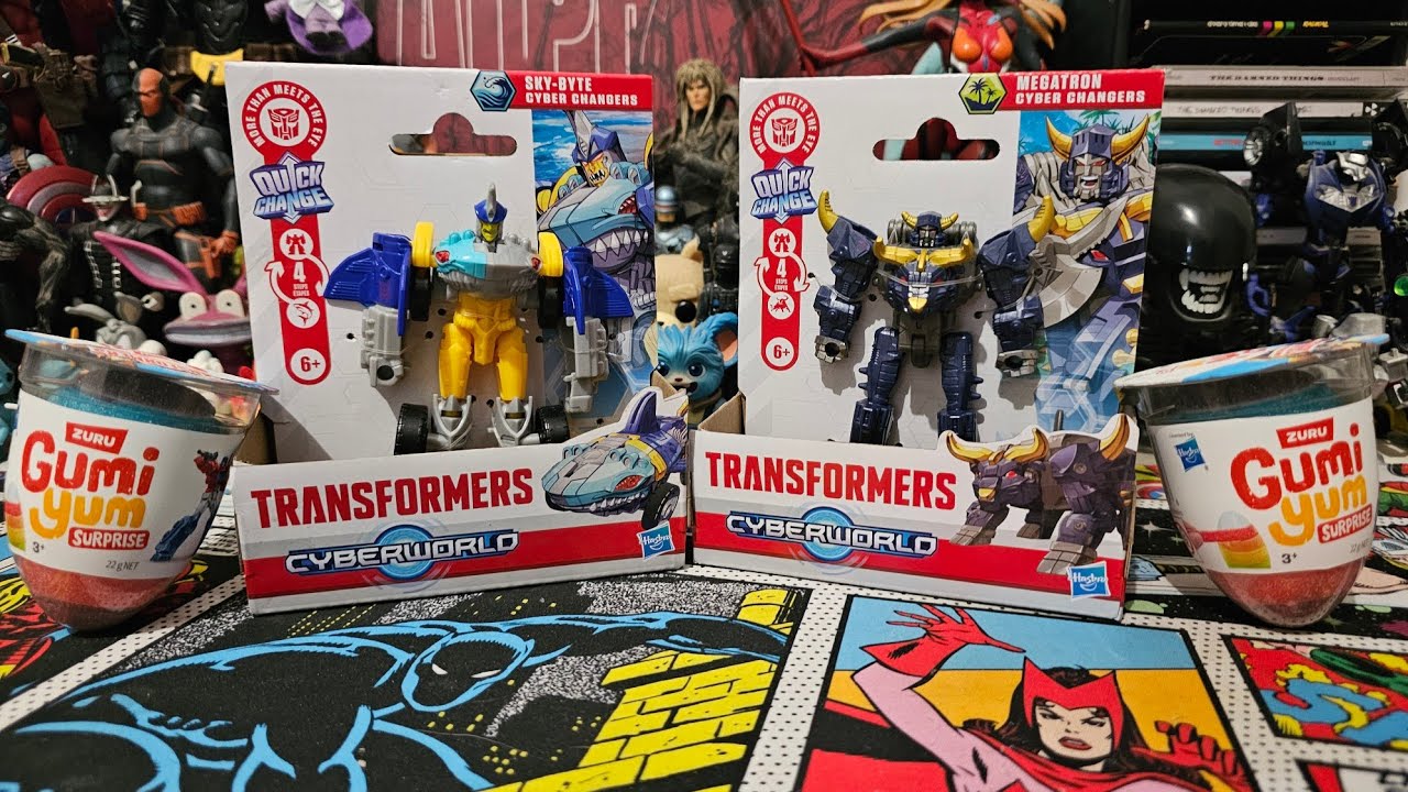 Transformers Cyberworld Megatron & Sky-Byte Cyber Changers Review + Zuru Gumi Yums
