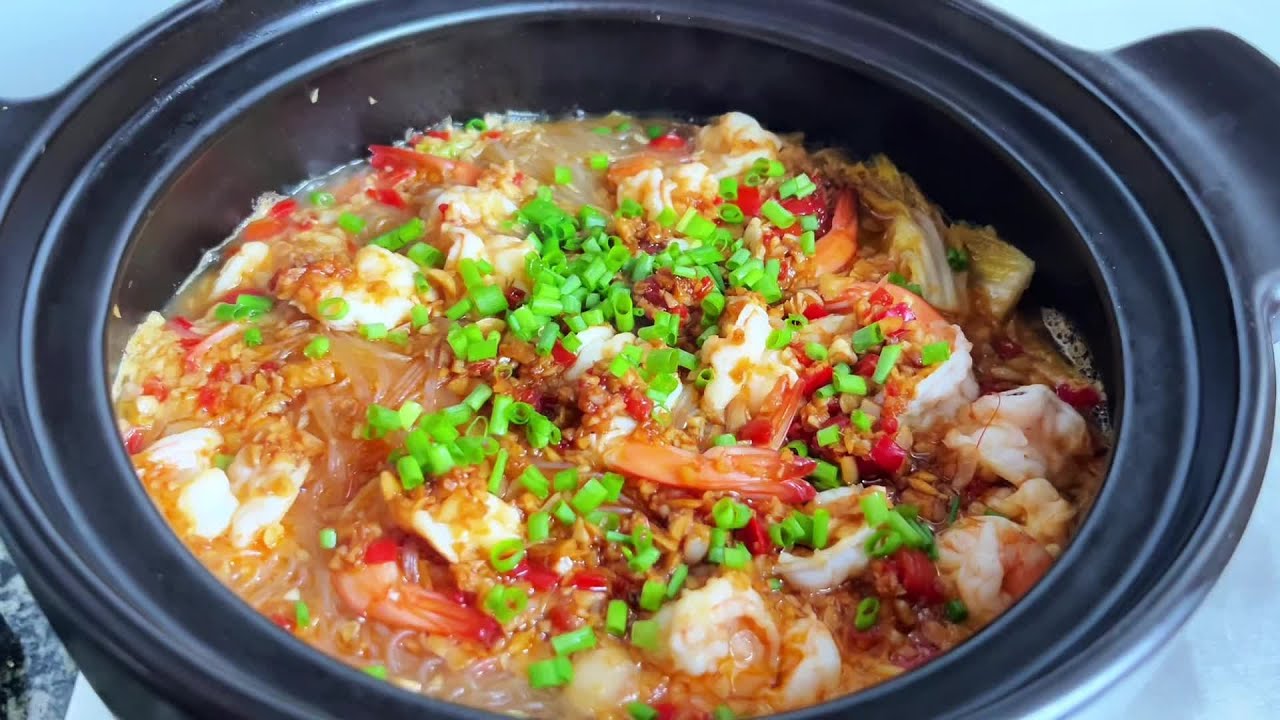 蒜蓉粉絲蝦煲太鮮美好吃，粉絲入味，在家做味道比外面還好 #蒜蓉粉丝虾，家常菜，鲜美，做法，粉丝