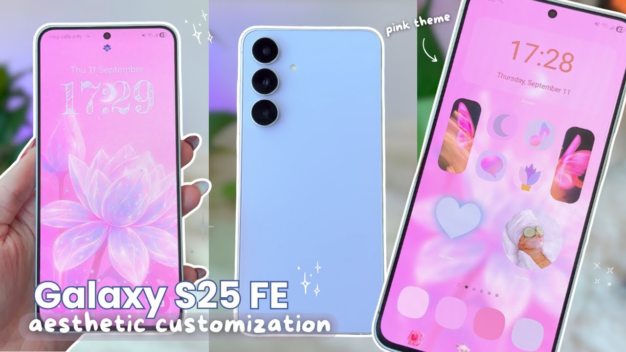 Samsung Galaxy S25 FE customization ☆･ﾟ🧸✨ calm pink aesthetic theme | cute icons & widgets