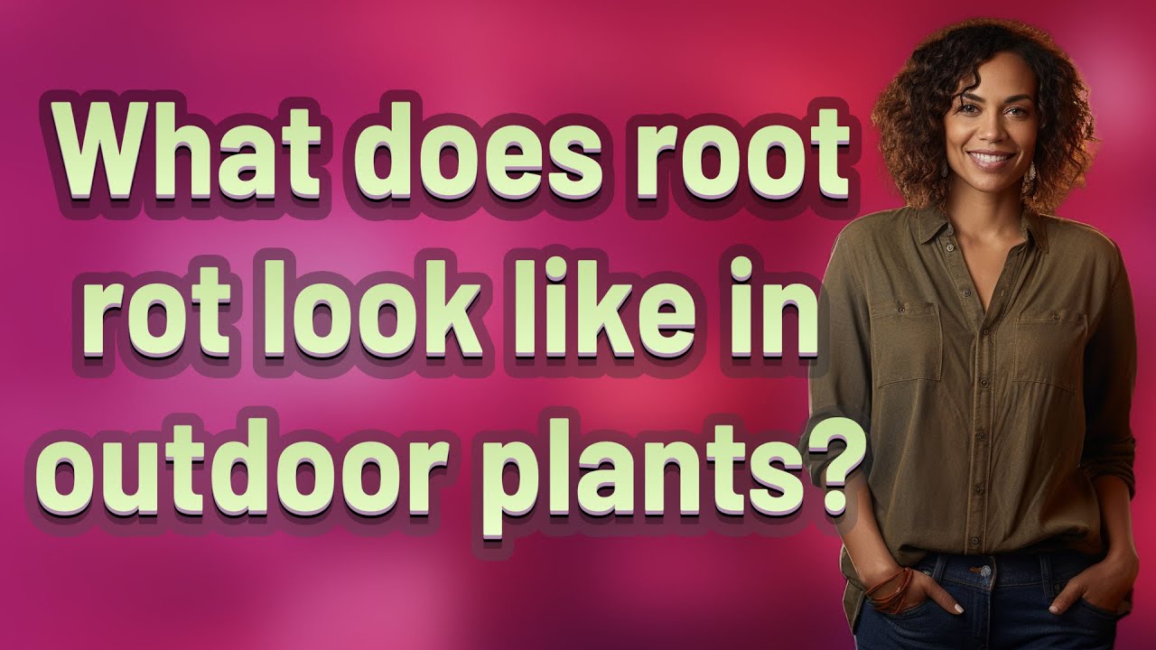 What does root rot look like in outdoor plants?