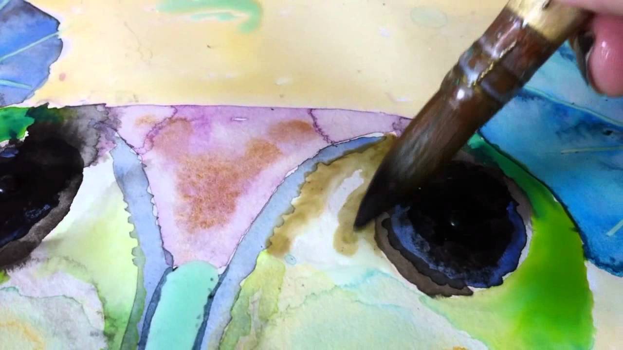 Hello World - mixed media and resin painting by W Y A N N E