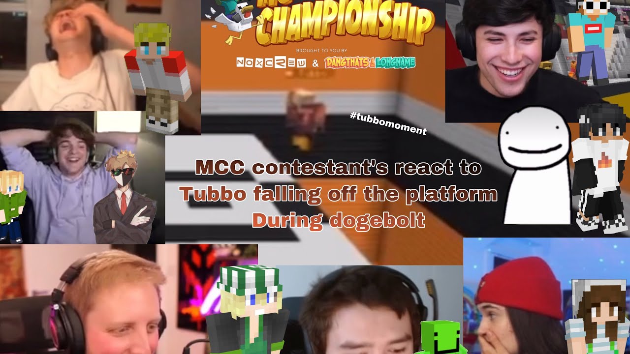 MCC24 contestants reacting to Tubbo Falling off the platform during dodgebolt (Ft.Tommy,Dream,etc..)