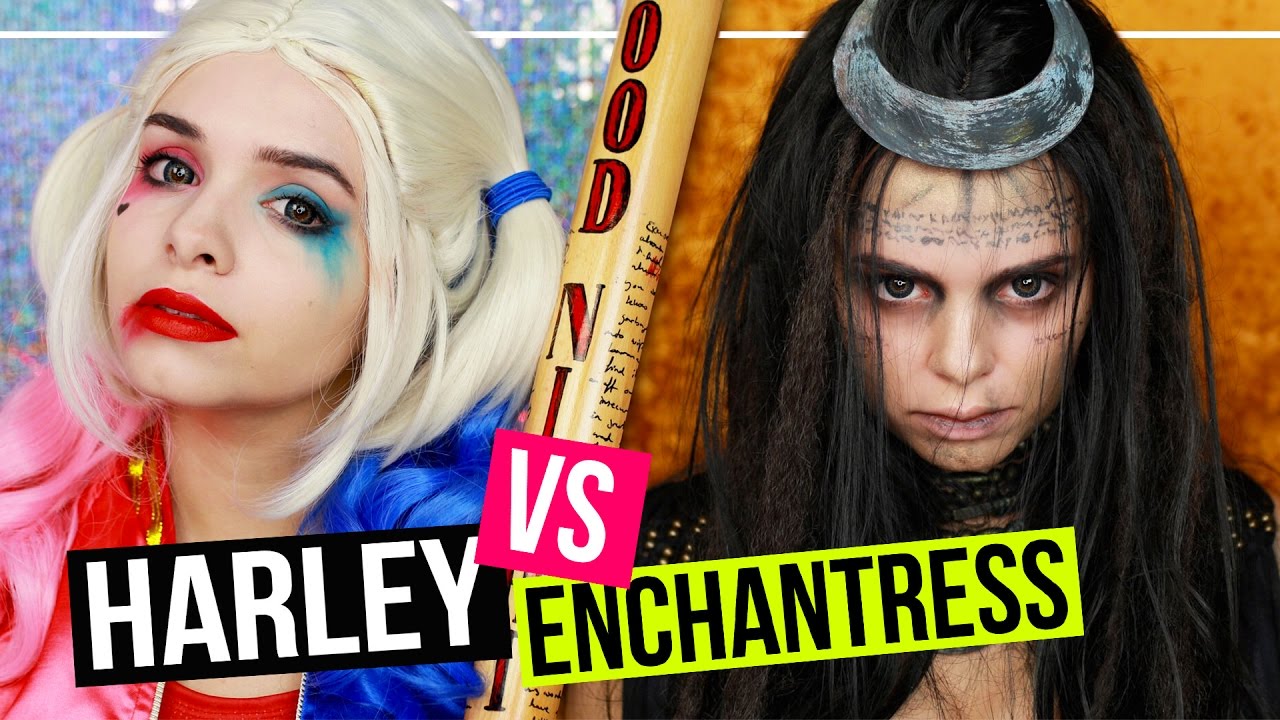 SUICIDE SQUAD - HARLEY QUINN vs ENCHANTRESS - Makeup Tutorial #SPOOKTOBER
