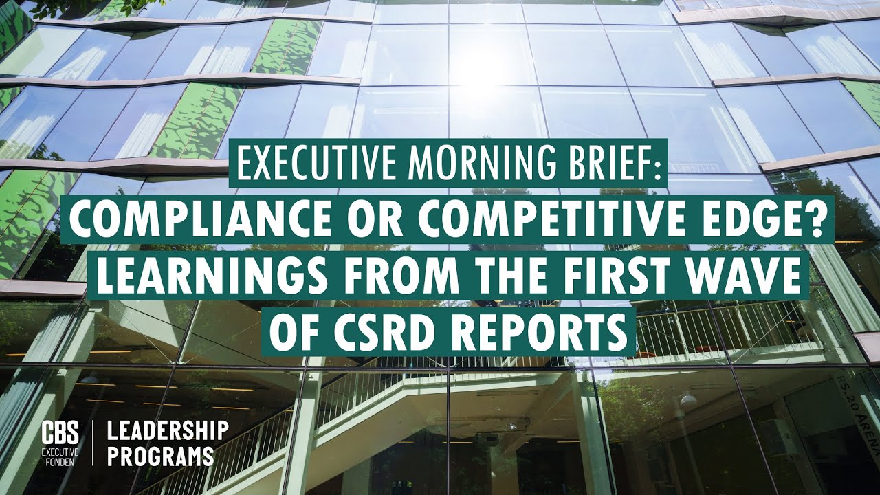 Executive Morning Brief: Compliance or Competitive Edge?