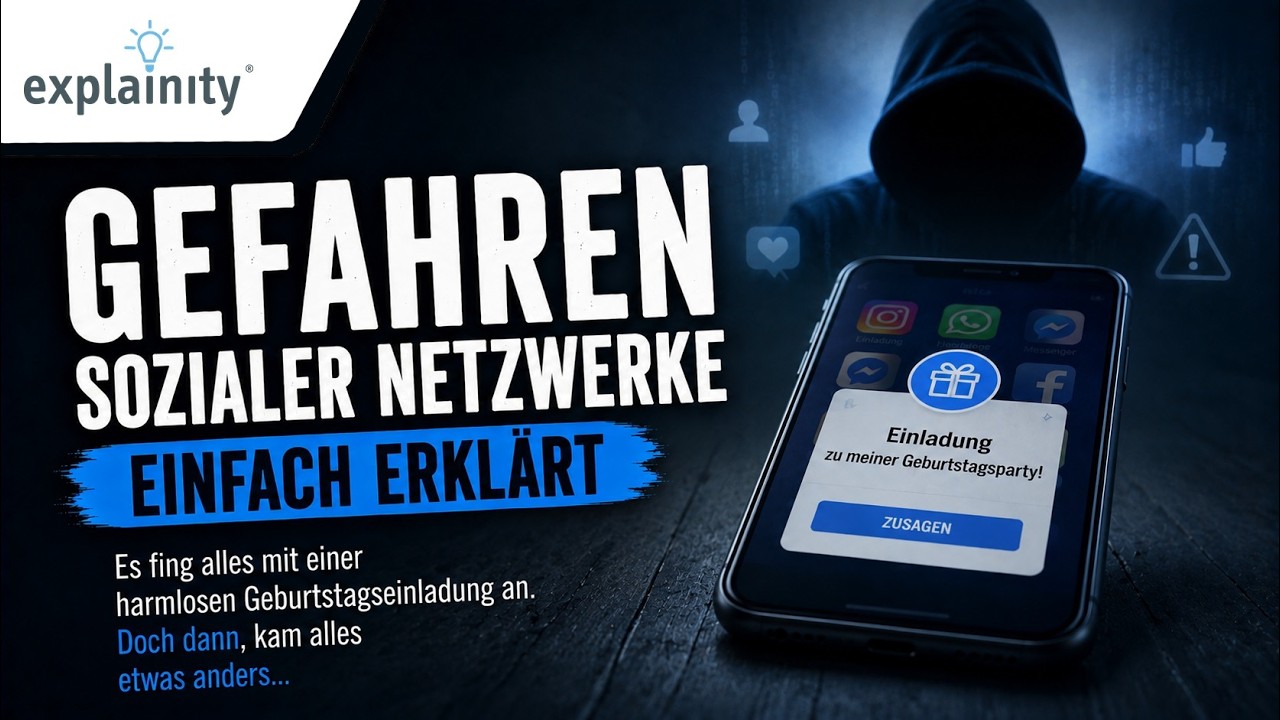 Gefahren sozialer Netzwerke einfach erklärt (explainity® Erklärvideo)