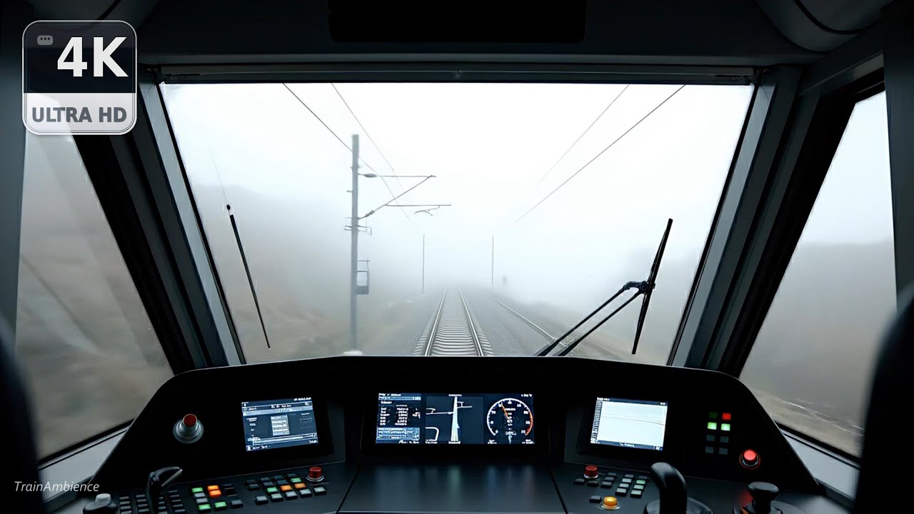 abin Into the Fog: Real Train Sounds in Mist (4K) | No Music • Focus & Sleep Ambience