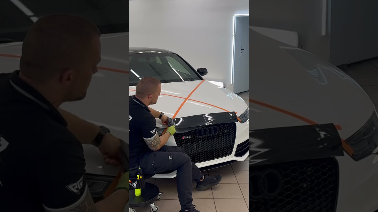 Create Trapeze Hood Accent &ndash; RS5 Gloss Black Wrap Tutorial