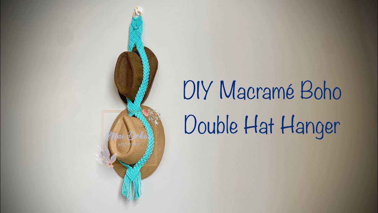 DIY Macramé Boho Double Hat Hanger/ Handmade Two Hat Holder