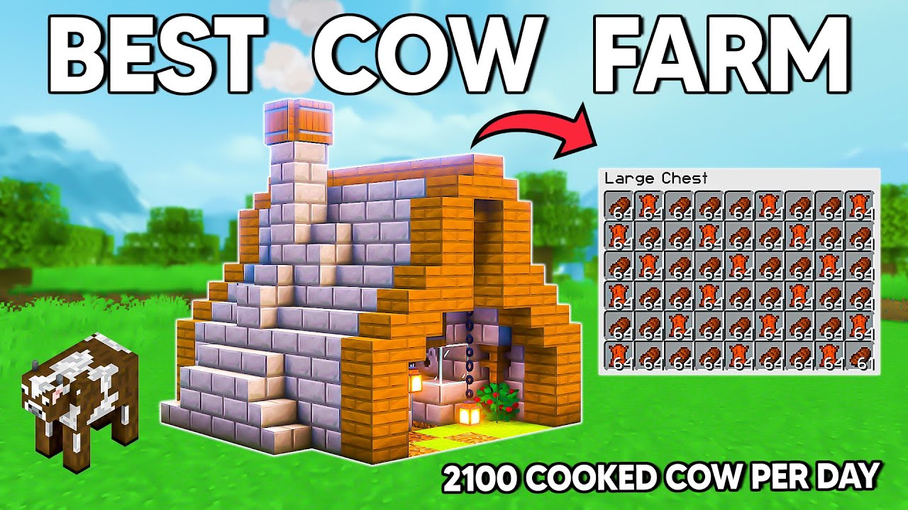 EFFORTLESS AUTOMATIC Cow Farm Minecraft Java 1.21