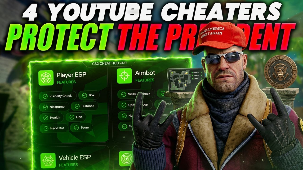 Multiple YouTube CHEATERS Protect The PRESIDENT (CS2 Cheating)