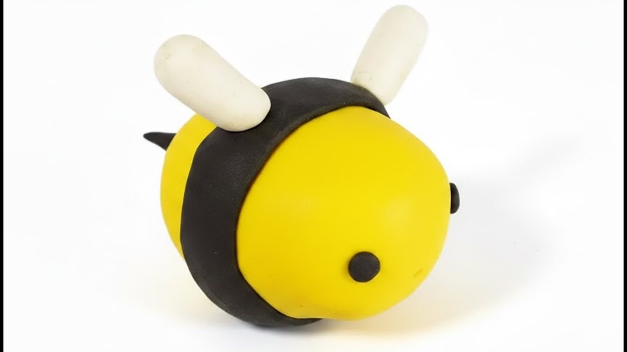 C&oacute;mo hacer una abeja de plastilina paso a paso f&aacute;cil, explicado, arcilla polim&eacute;rica, abejita