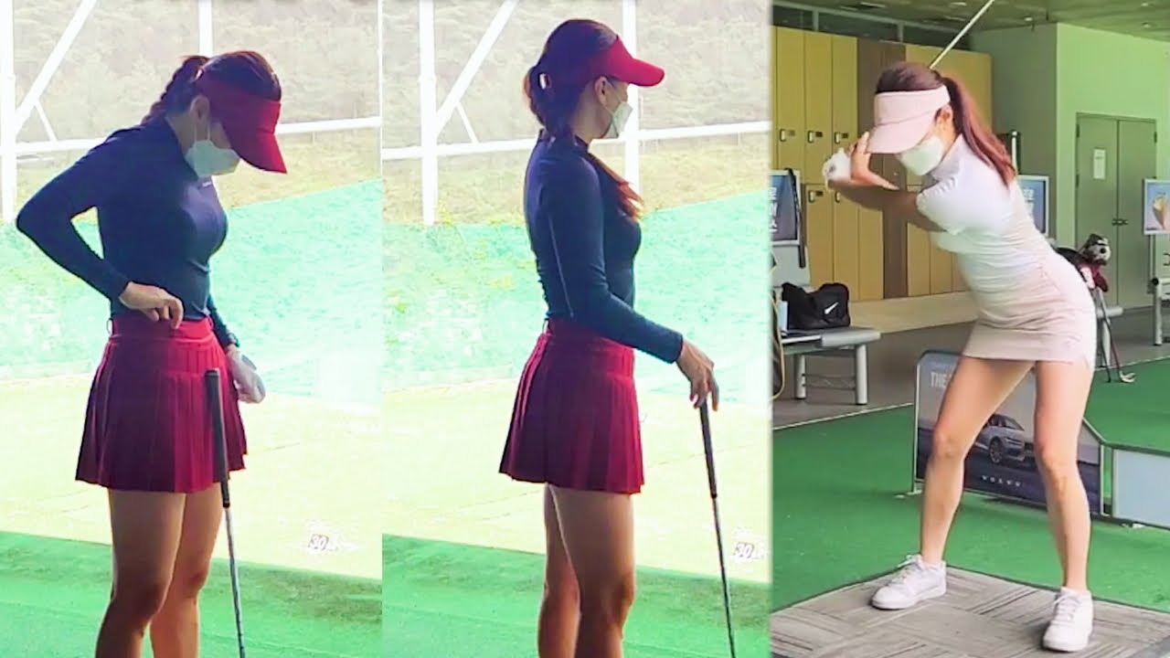 하체리드가 좋아야 골프스윙이 좋아집니다! KLPGA 프로 이루나 미녀골퍼의 퍼펙트한 하체리드와 골프스윙!