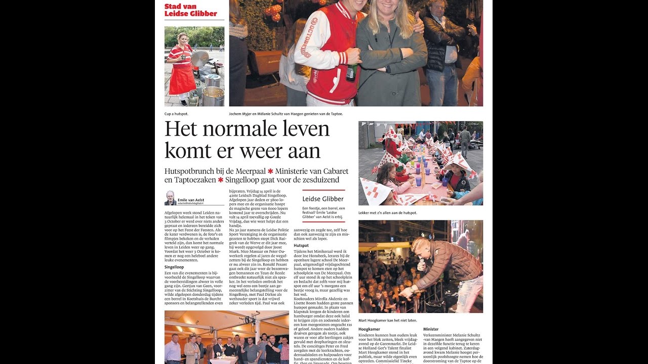 Leidse Glibber columns Leidsch Dagblad 2016, best een leuk jaar.  www.leidseglibber.nl