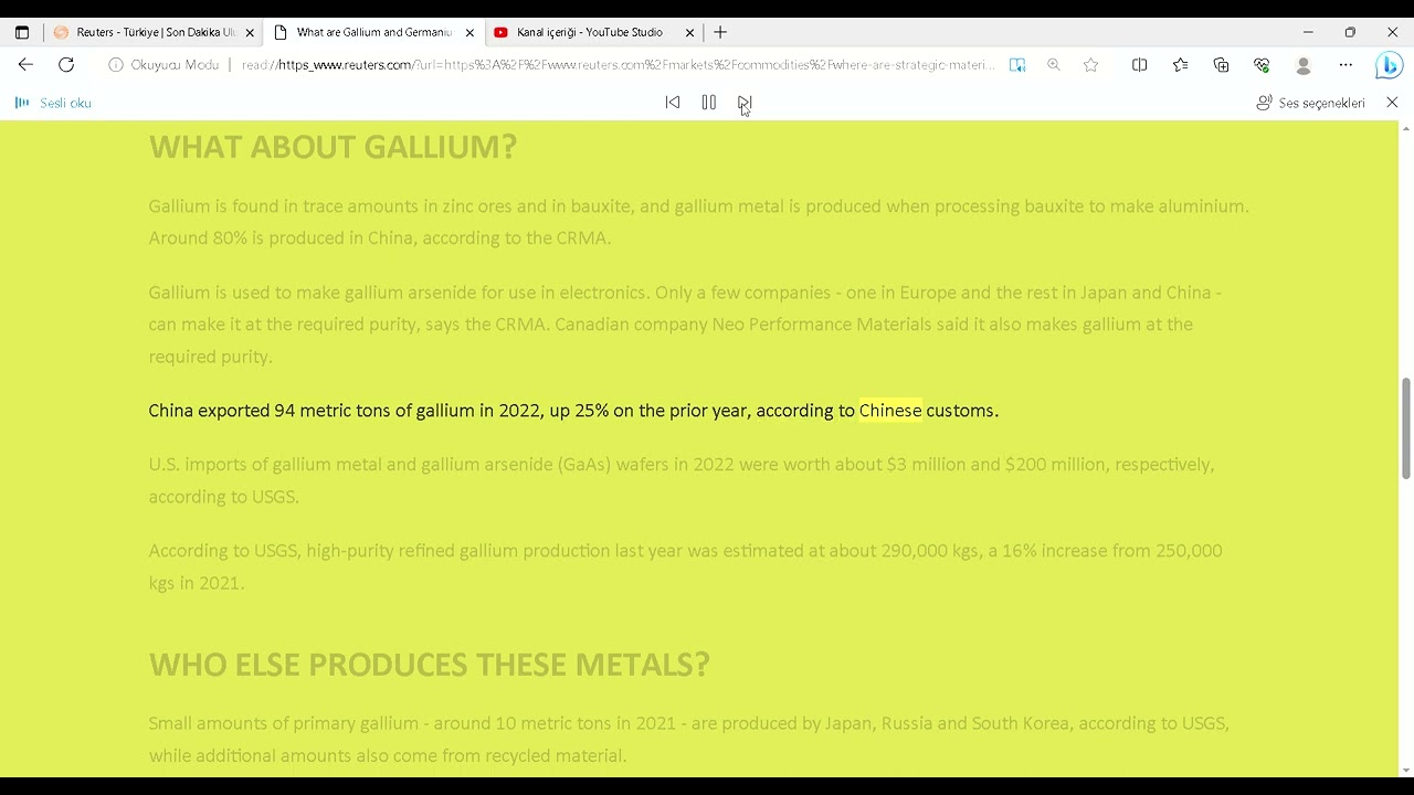 What are Gallium and Germanium and which countries are producers , audios news, 7-7-2023