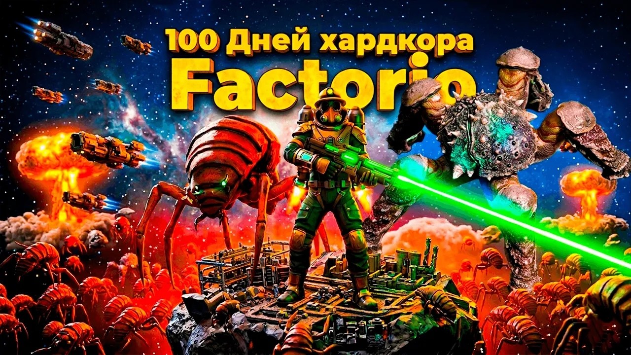 100 Дней хардкора для новичка в Factorio Space Age 600% - Мир смерти