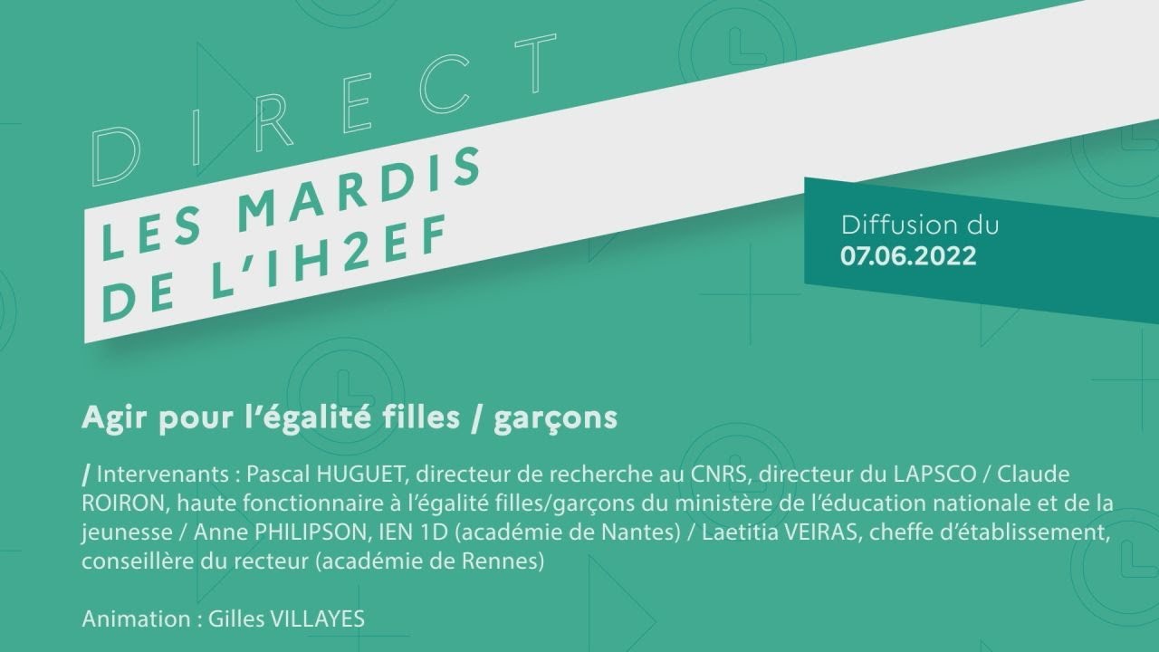 [Mardis de l'IH2EF] : Agir pour l'égalité filles-garçons