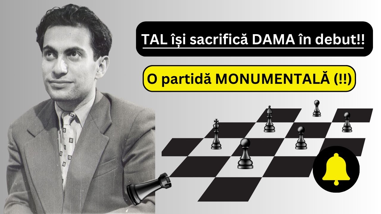TAL își sacrifică DAMA sa deja în debut! O partidă MONUMENTALĂ! (!!)