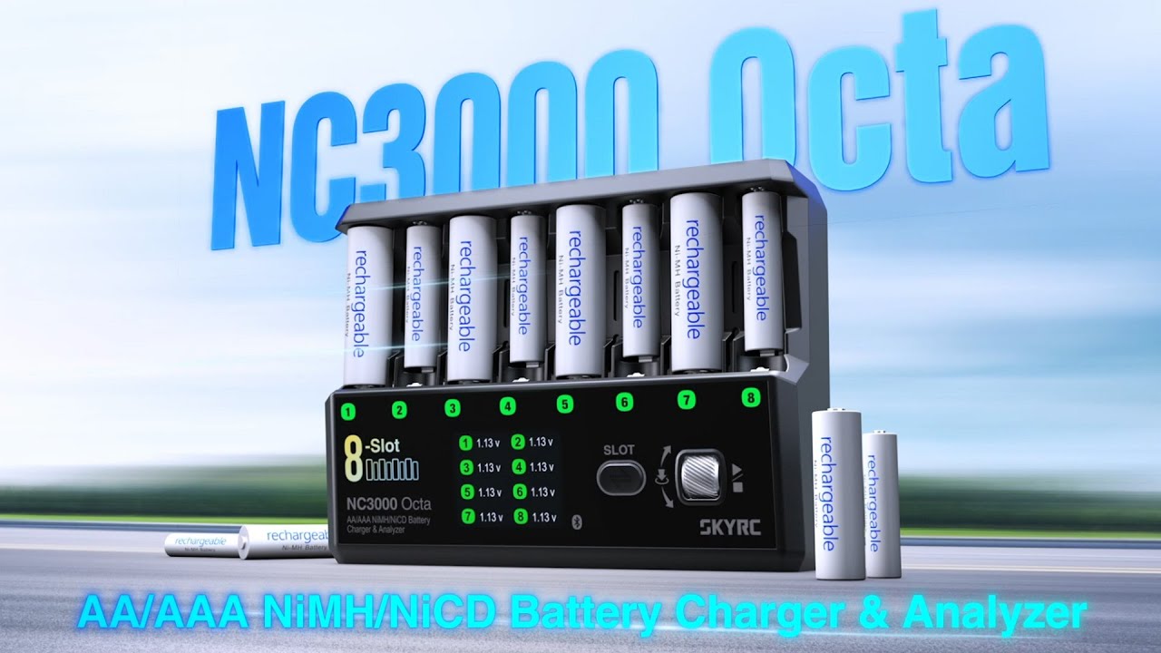 NC3000 Octa AA/AAA NiMH/NiCD Battery Charger & Analyzer