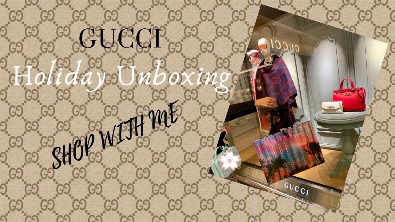 Gucci GG Pattern Jaquard Scarf Unboxing | Mod shots | Shop with Me | Holiday Packaging