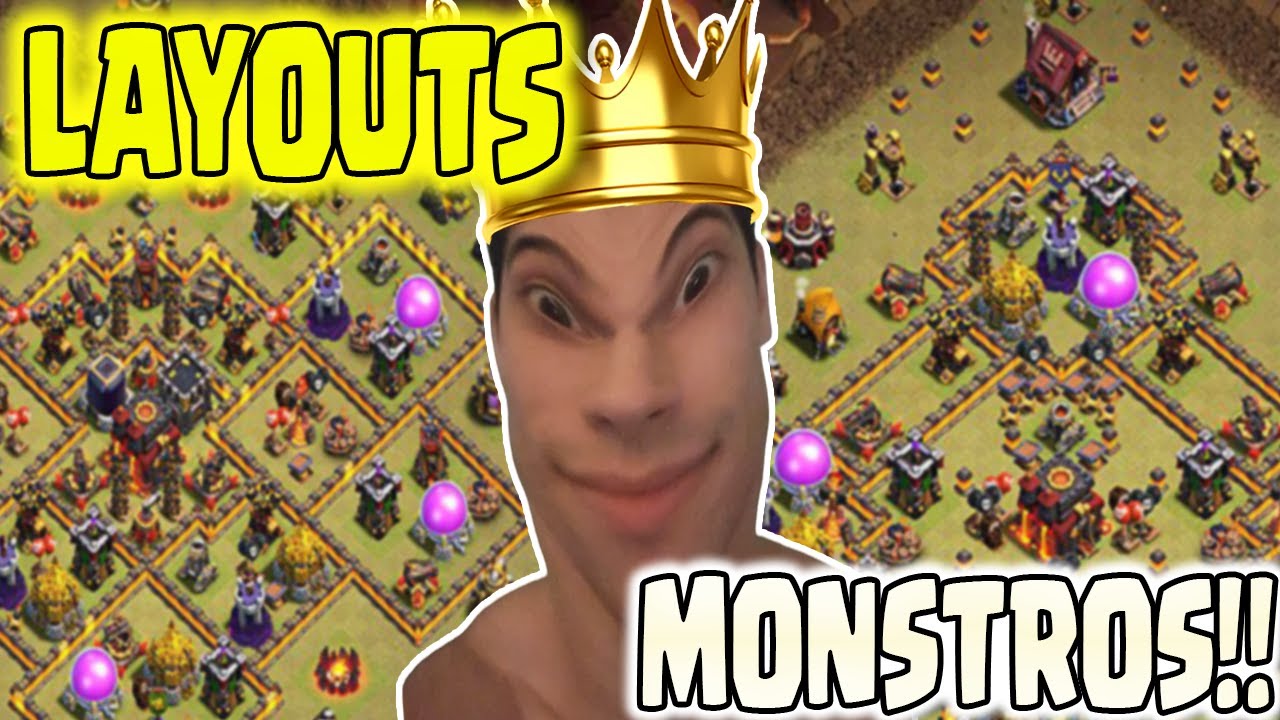 Top 6 MELHORES LAYOUTS (bases) de CV10 ANTI 3 ESTRELAS / ANTI DRAGÕES / HÍBRIDOS - CLASH OF CLANS