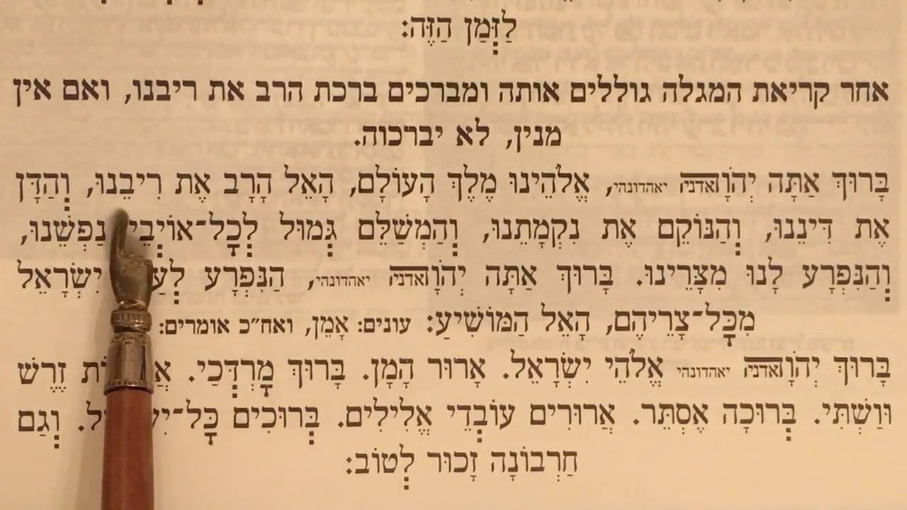 How to chant the blessing after Megillat Esther