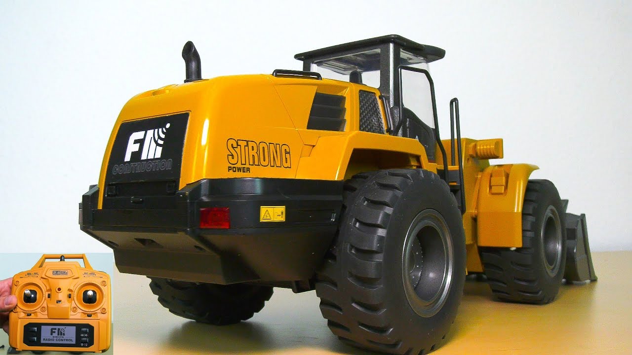 HUINA FM 1583 FULL METAL RC WHEEL LOADER UNBOXING, TEST!! *DIE CAST, LIEBHERR RC MODEL