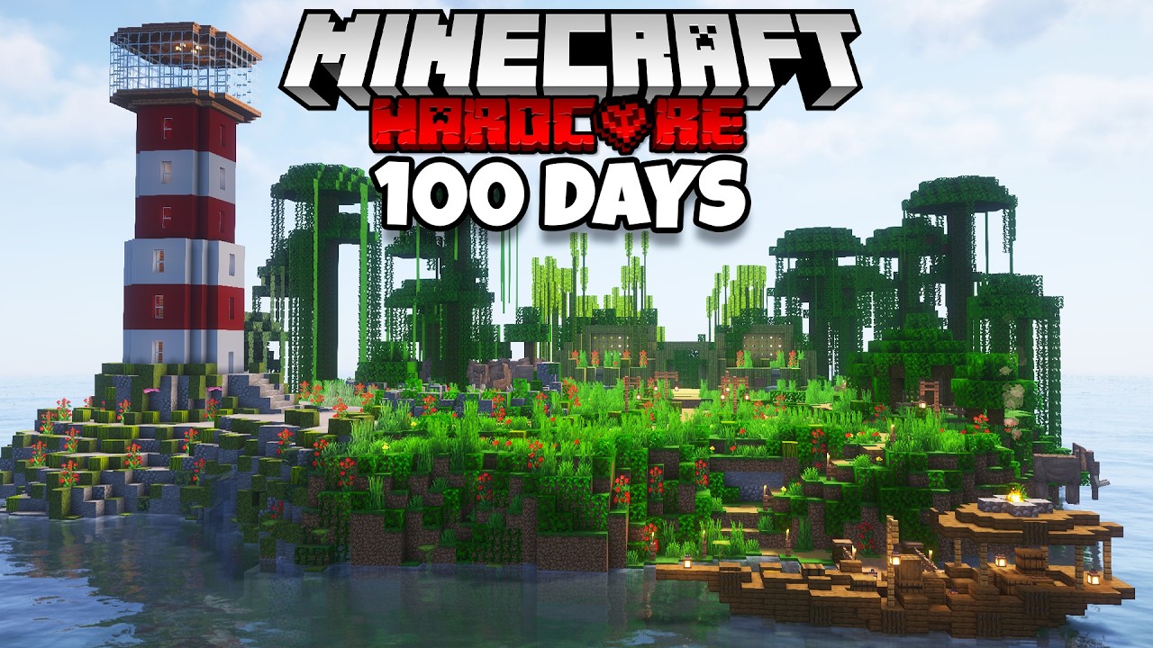 I Survived 100 Days on a Tropical Island in Minecraft Hardcore