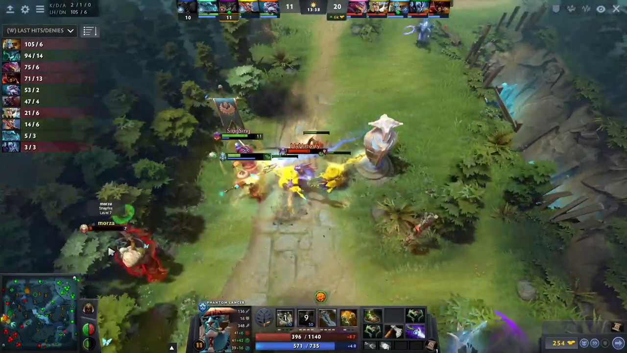Gorgc gameplay as Phantom Lancer with SingSing, N0tail | 7.23 | Dota 2