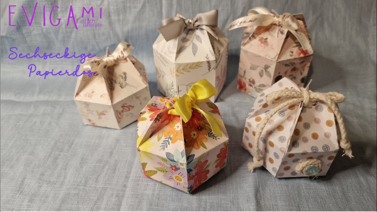 Evigami sechseckige Geschenkdose aus Papier