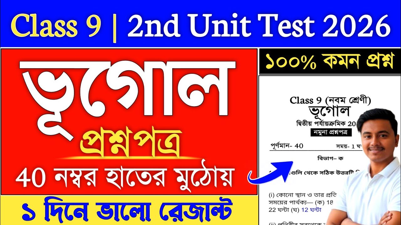 Class 9 Geography 2nd Unit Test Suggestion 2026 | class 9 2nd summative geography suggestion 2026
