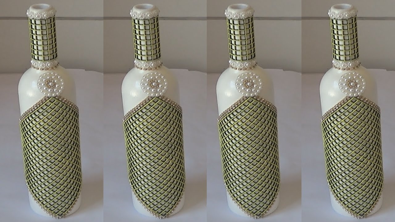 GARRAFA DECORADA COM PEROLAS