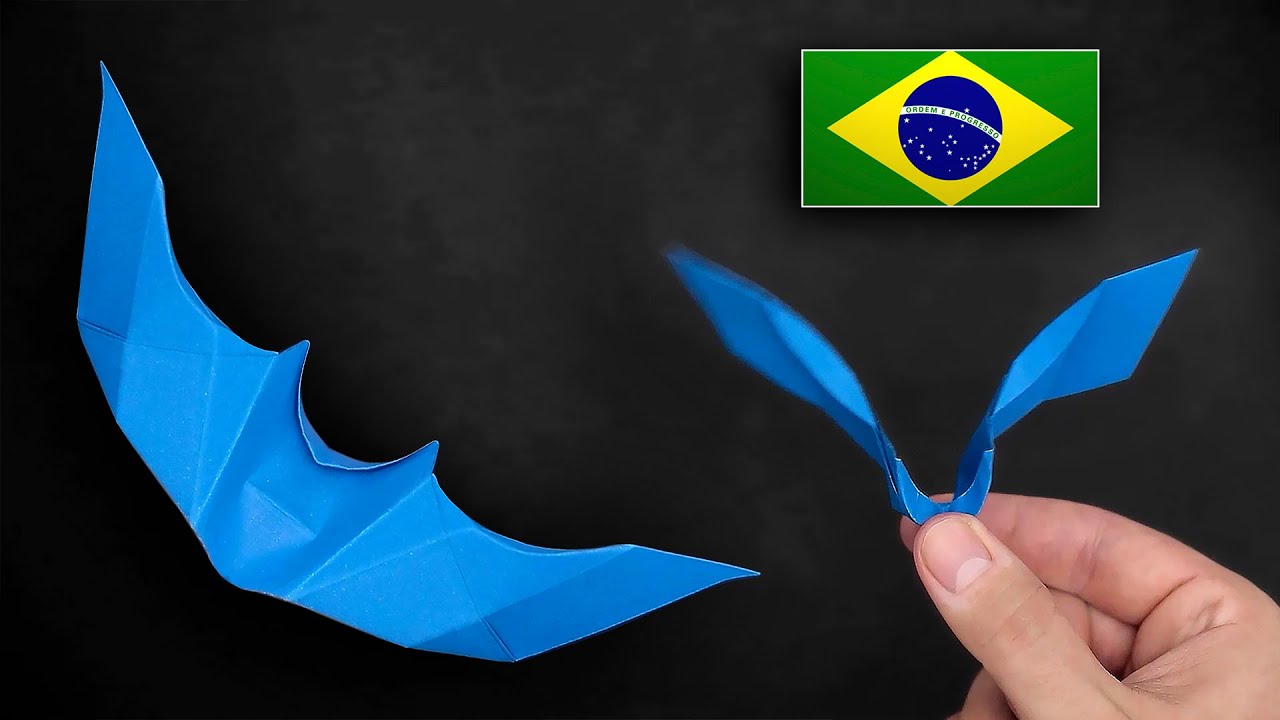 Origami: Morcego que Bate as Asas - Instruções em Português PT-BR
