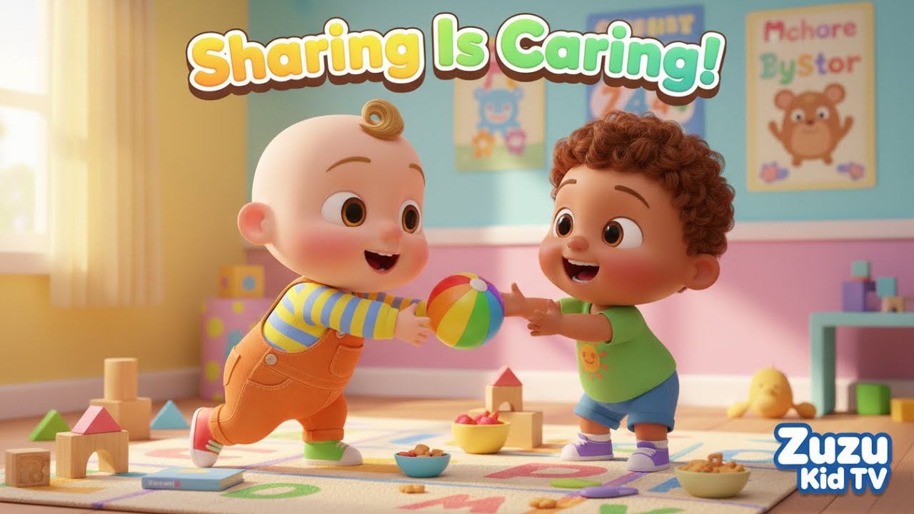 Sharing Is Caring Fun Song with Zuzu – Nursery Rhyme, Social Skills, Sharing, and Play