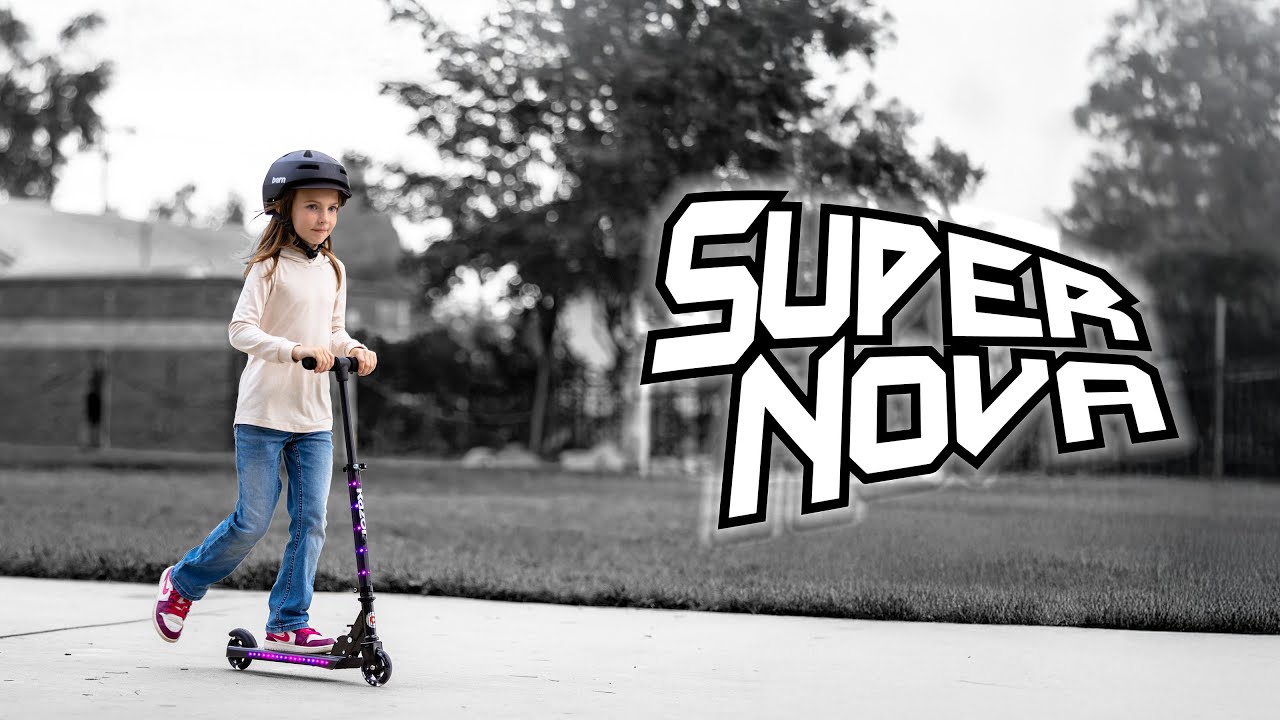 Razor Super Nova Kick Scooter &ndash; Light-Up Folding Fun for Kids 5+