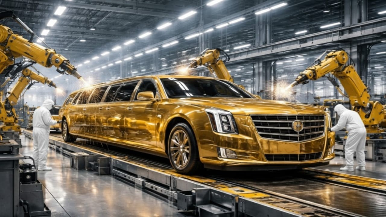 🔥 How a Million-Dollar Gold Limousine Is Crafted 💰 | Full Luxury Factory Build & Customization