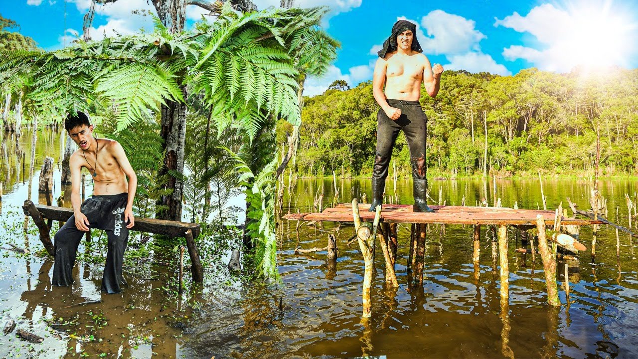 LARGADOS E PERDIDOS - CONSTRUÍMOS UMA ILHA NO MEIO DO RIO PARA SOBREVIVER