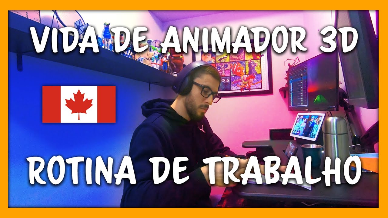 1 dia de rotina de trabalho | como é ser animador 3D no Canada, home office