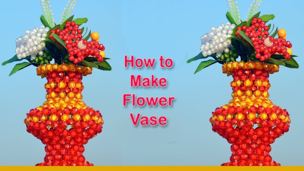 How to make flower vase with beads | Alifa Nur Handicraft