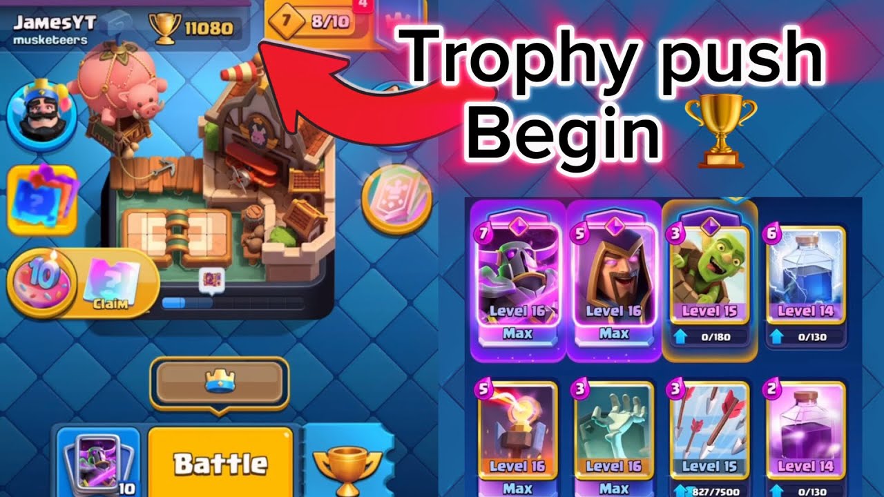 Trophy Push part3 || Peeka Deck Smash☠️