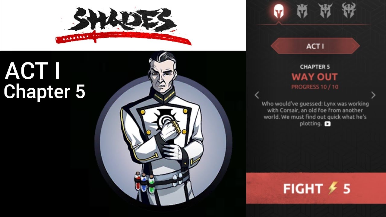 Shades: Shadow Fight Roguelike ACT I, Chapter 5 (WAY OUT) Gameplay