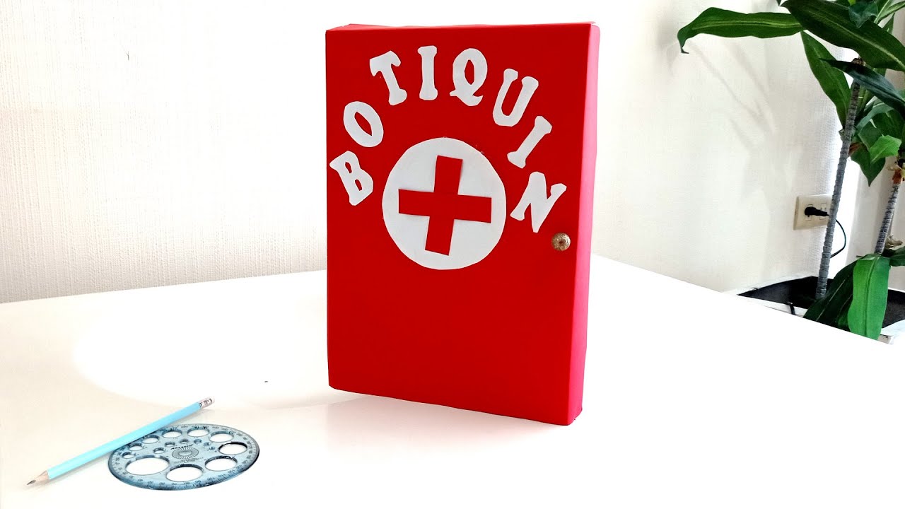 COMO HACER  BOTIQUIN CON CARTON RECICLADO  🚑  MANUALIDADES CON RECICLAJE ♻️