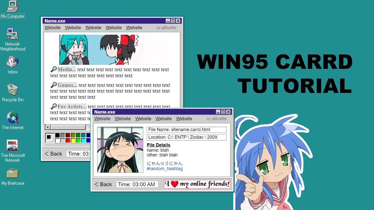 🌐 windows95 themed interactive carrd ★ tutorial
