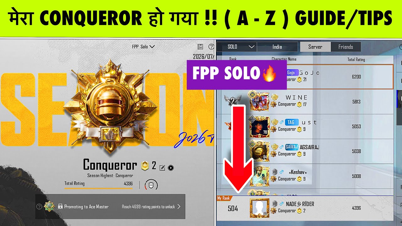 How To Reach Conqueror in BGMI / PUBG⁉️ FPP SOLO EASIEST MODE FOR CONQUEROR - (A - Z) Guide / Tips