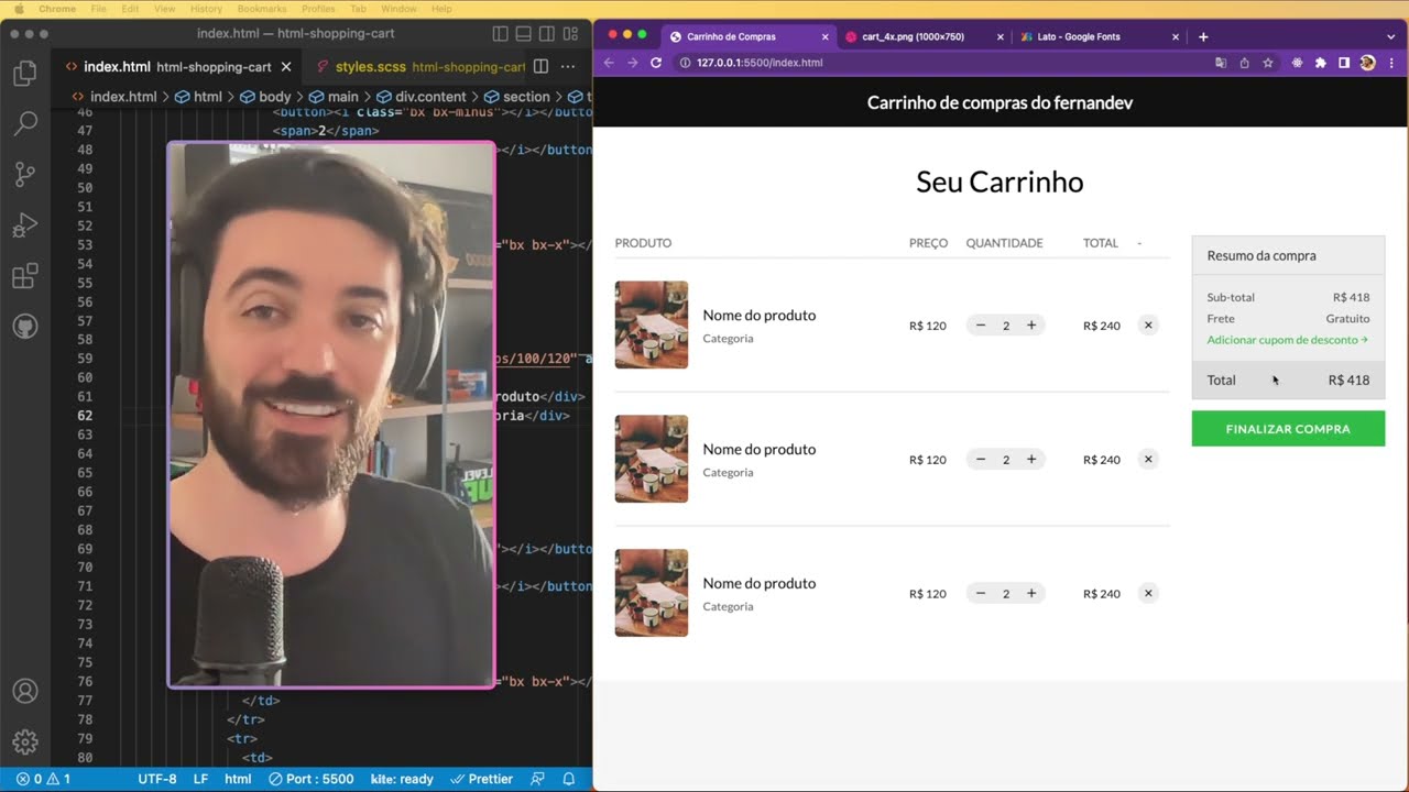 COMO CRIAR um CARRINHO DE COMPRAS com HTML e CSS