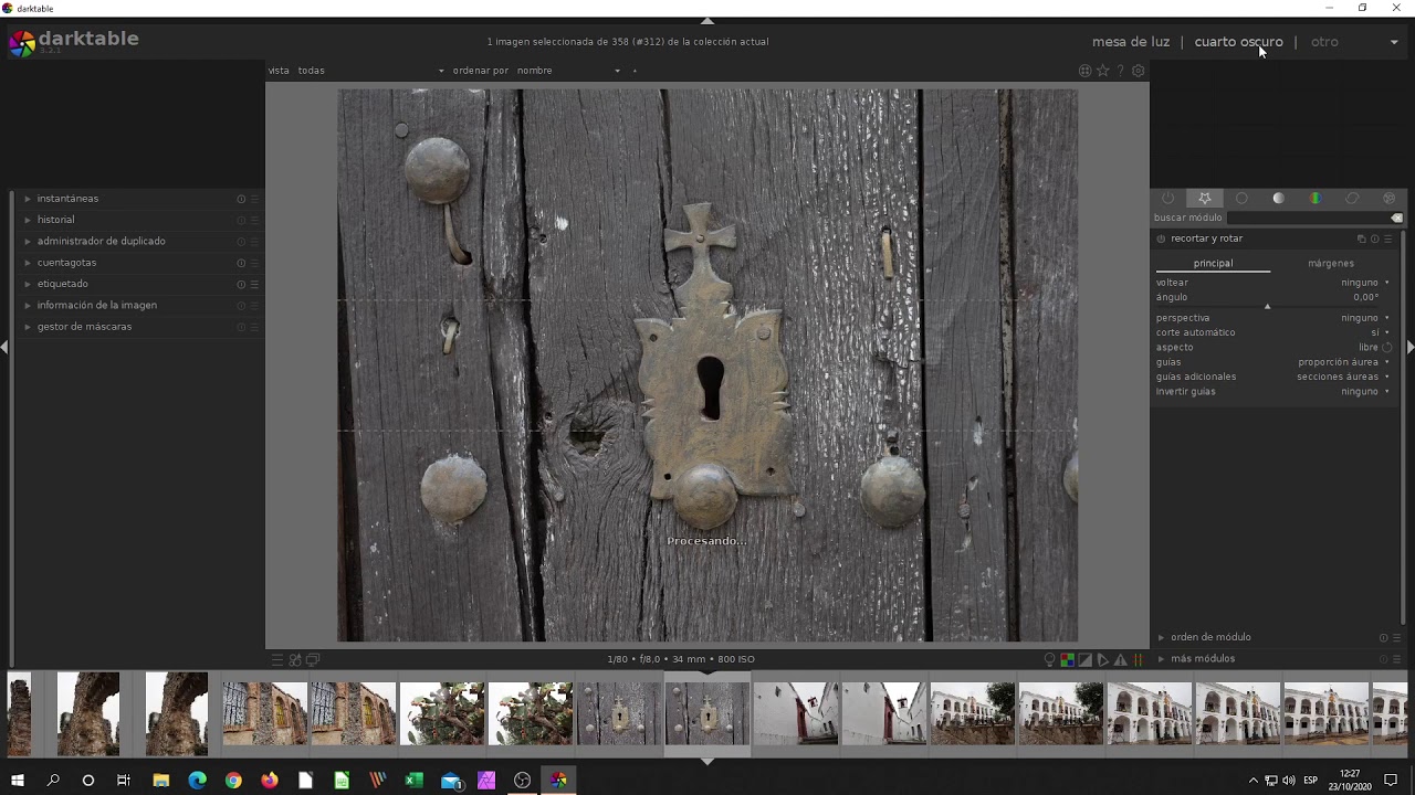 Darktable  Recorte