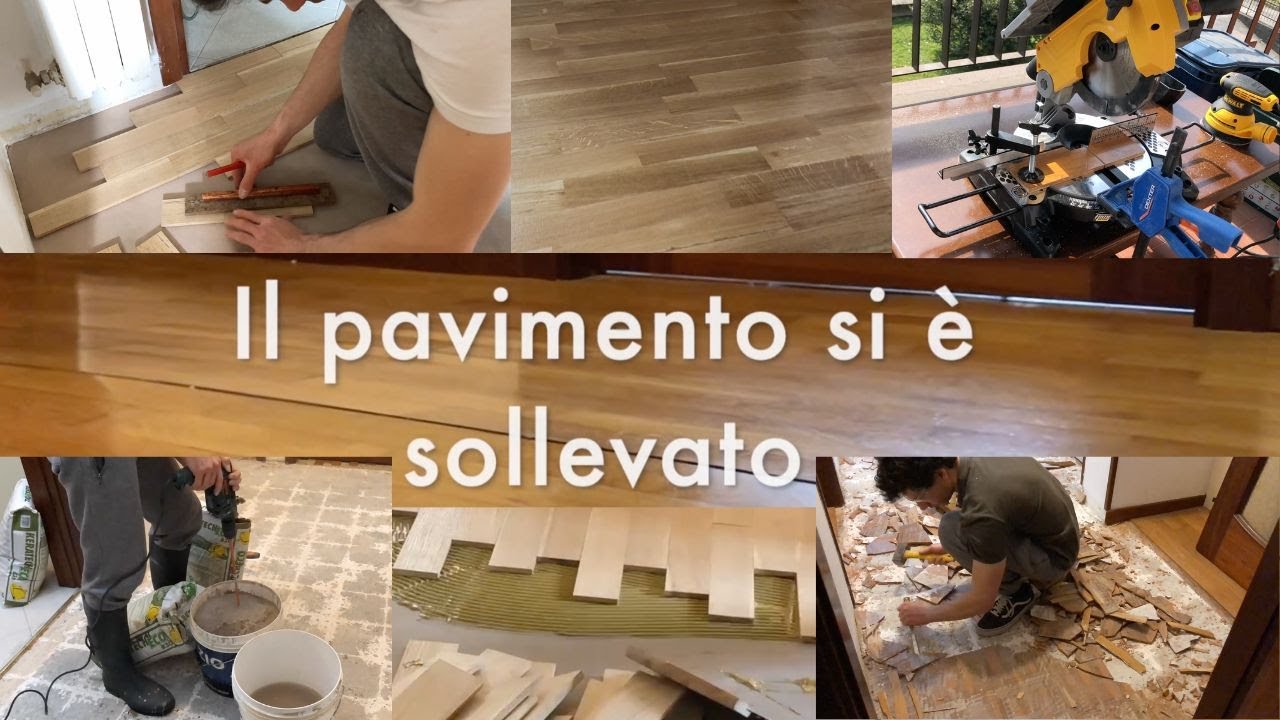 Posa parquet rovere massello, rifacimento massetto cementizio di base con malta autolivellante